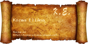 Kozma Eliána névjegykártya